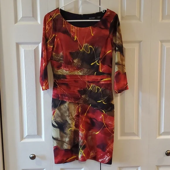 ellen tracy red dress Ellen Tracy Red Size 10 Knee Length Short Sleeve Dress NWT Womens
